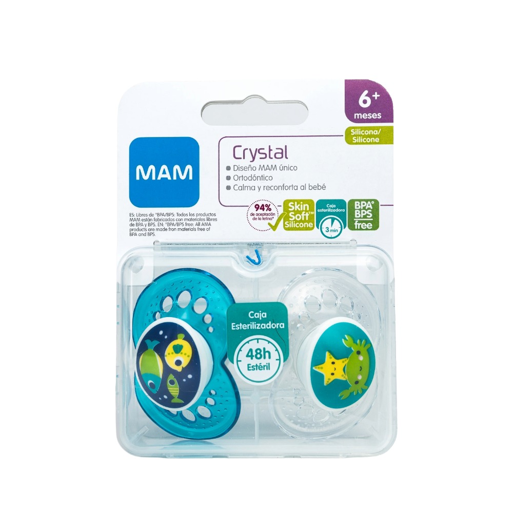 Mam Chupete Crystal Silicona +6 (x2)