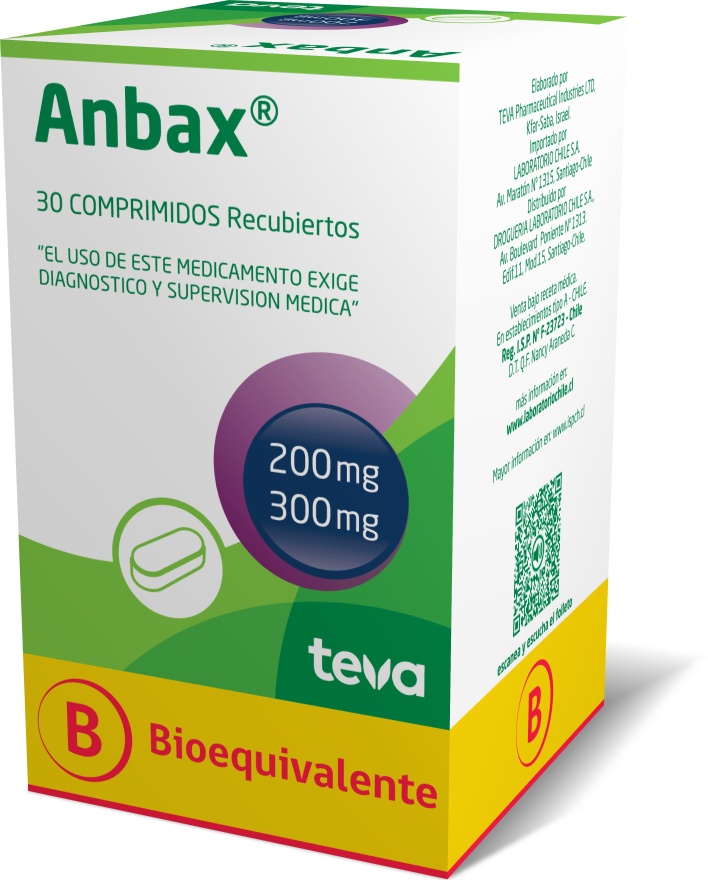 Caja de Anbax comprimidos recubiertos