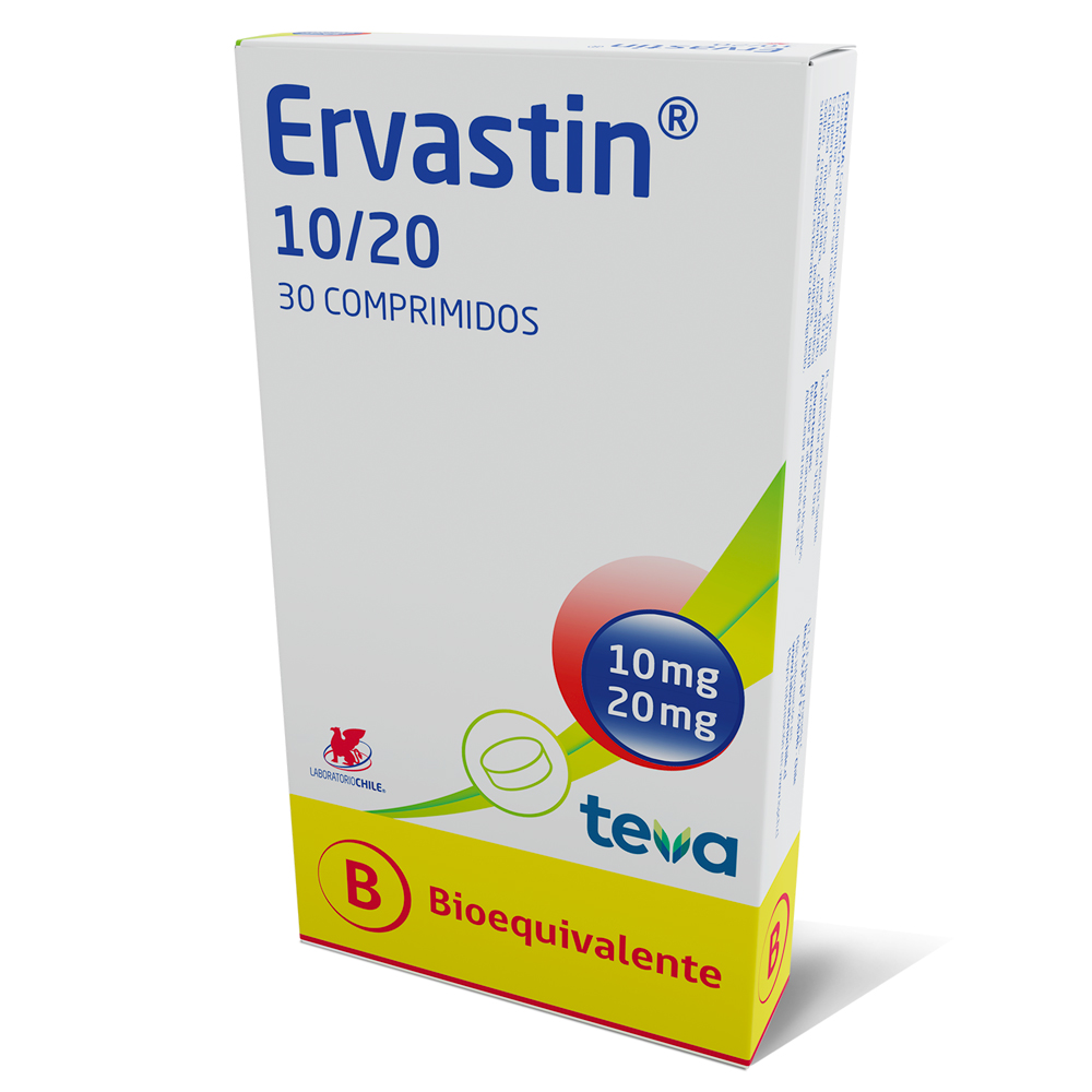 Ervastin 10/20 mg 30 Comprimidos (B)