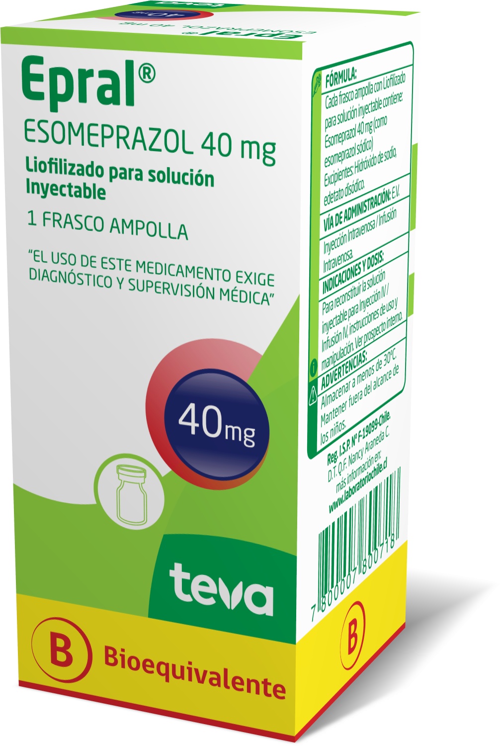 Epral 40 mg Frasco Ampolla