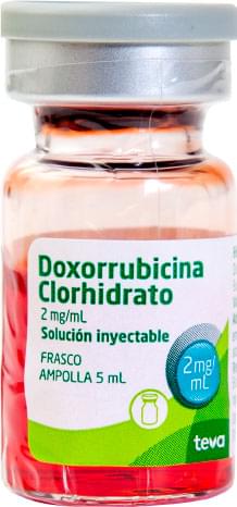 Frasco de Doxorrubicina de cinco mililitros